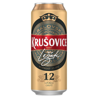 KRUŠOVICE LEŽÁK 12 PIVO plechovka 0,5 l